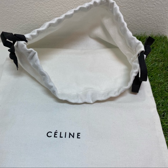 CELINE WHITE SMALL WALLET SHOE DUST BAG DRAWSTRING - Picture 2 of 2